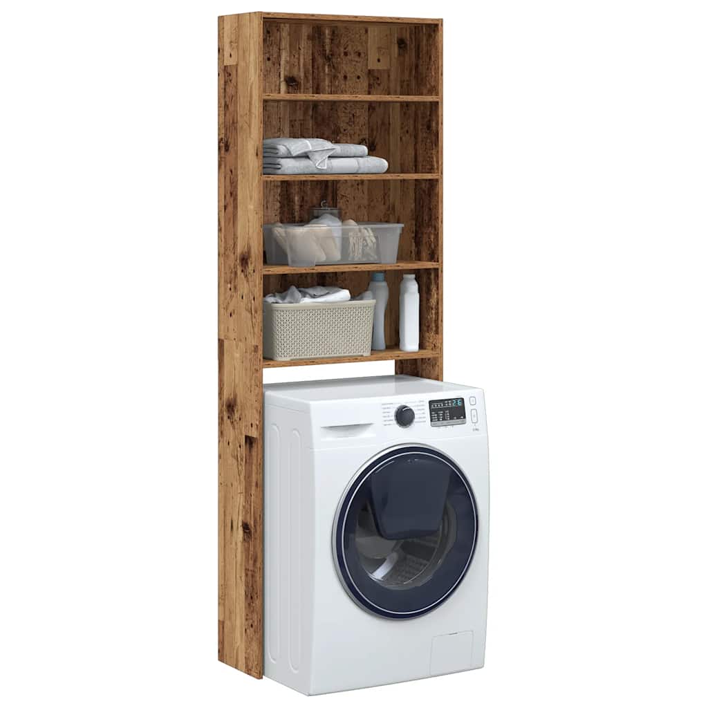 Waschmaschinenschrank Weiß 64x24x190 cm