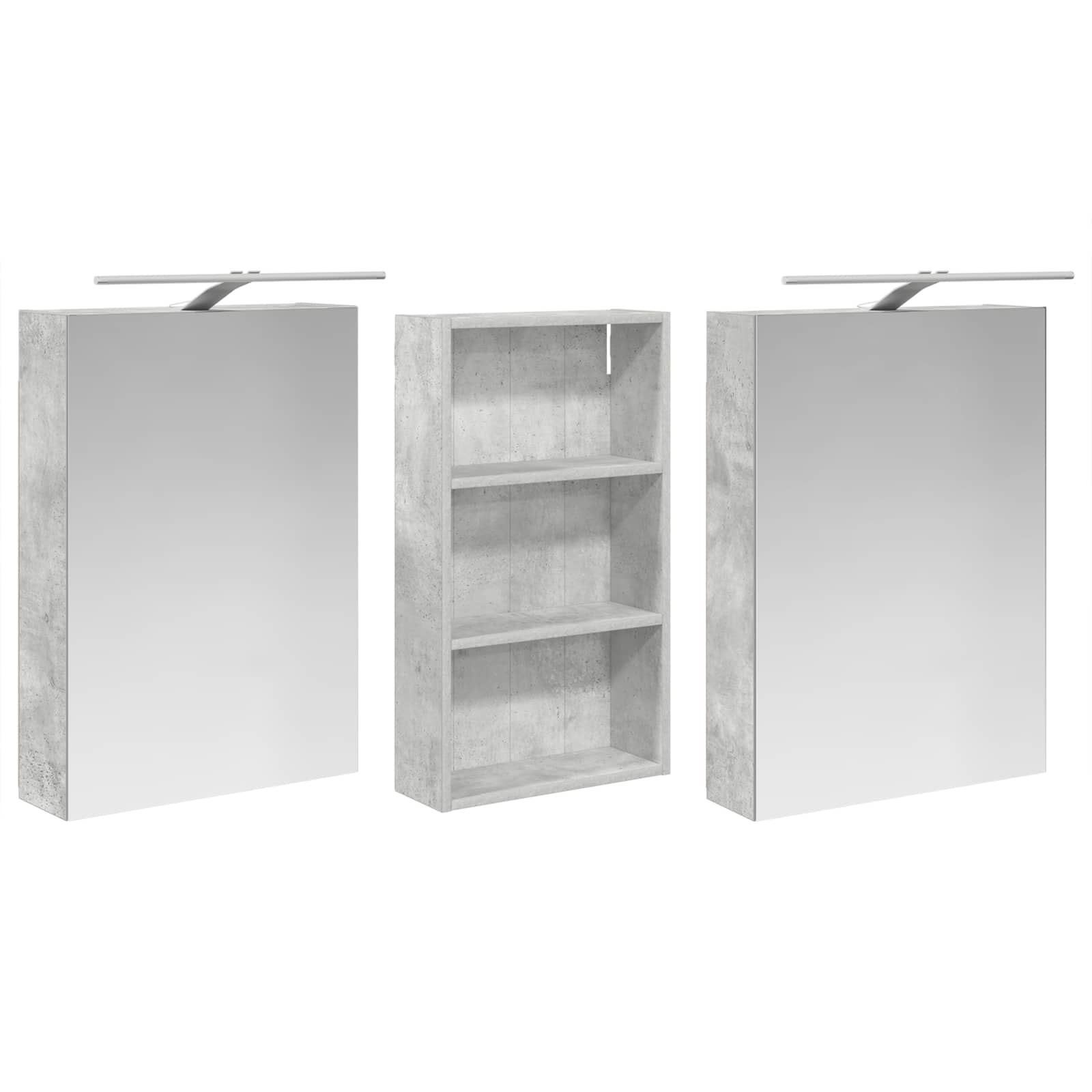 Badezimmerschrank-Set 3 pcs 80 x 10,5 x 50 cm Holzwerkstoff