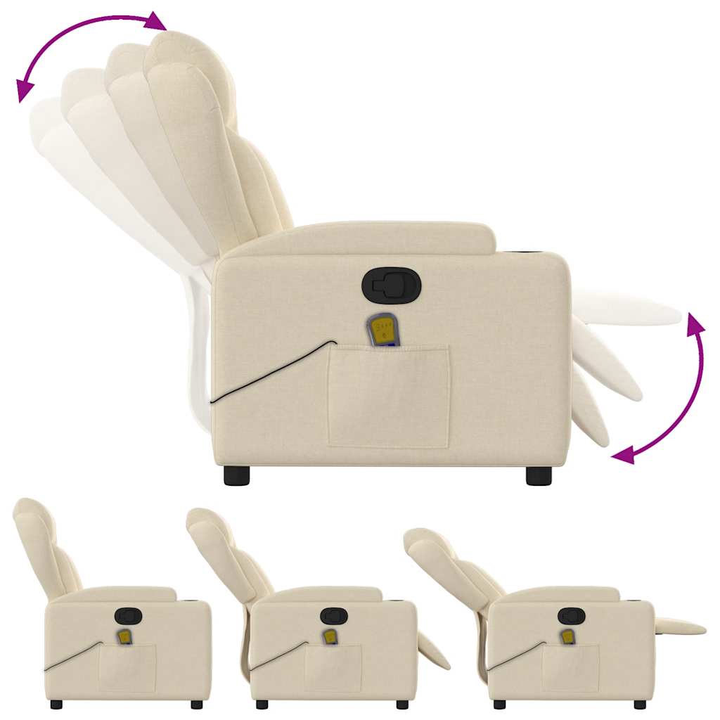 Massage-Relaxsessel, hellgrauer Stoff