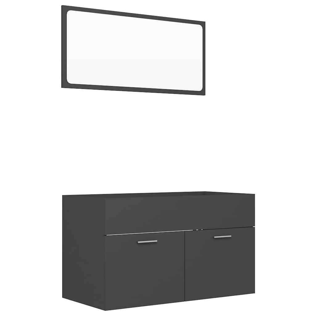 2-tlg. Badmöbel-Set Schwarz Holzwerkstoff