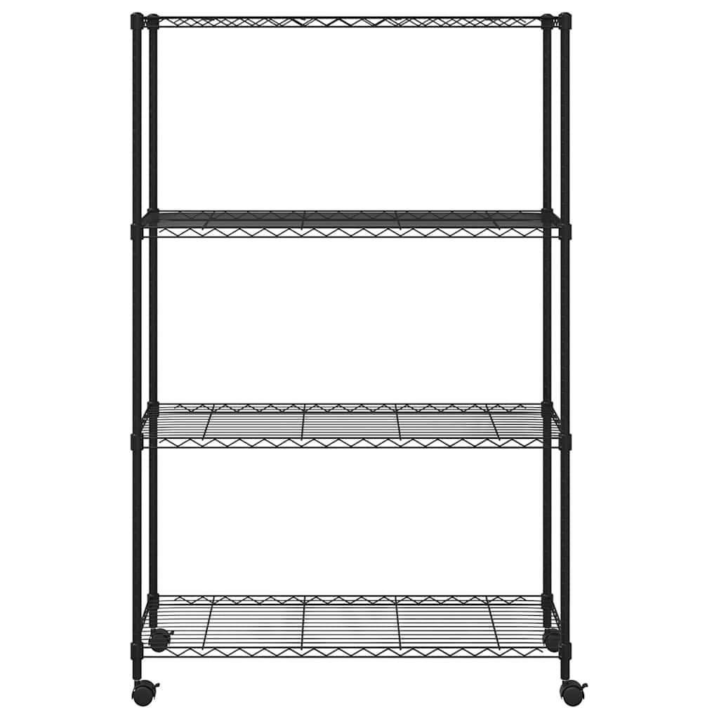 Lagerregal mit 3 Böden und Rollen 60x35x81 cm Verchromt 150 kg