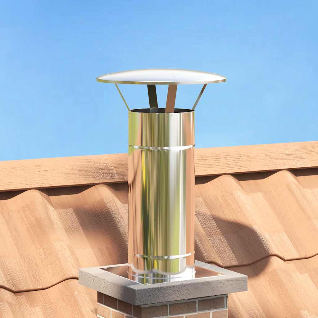 Regenabdeckung Schornstein Silber 20 x 20 x 18 cm Edelstahl