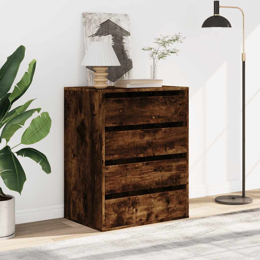 Schubladenschrank Schwarz Eichen-Optik 41 x 40 x 58 cm