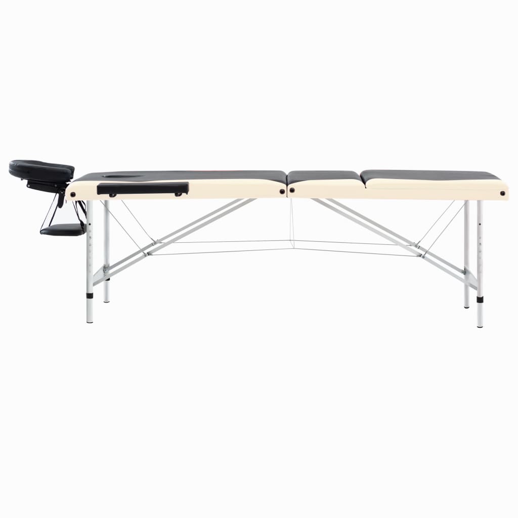 Massagetisch Klappbar 3 Zonen Aluminium Dunkellila