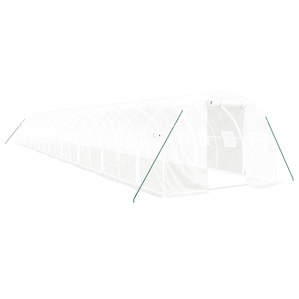 Gewächshaus mit Stahlrahmen Grün 48 m² 16x3x2 m