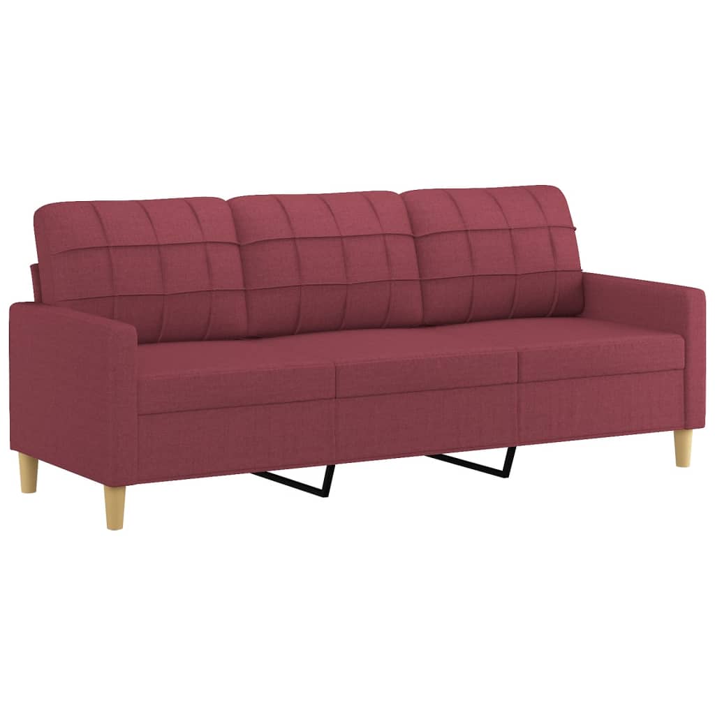 3-Sitzer-Sofa mit Hocker Taupe 180 cm Stoff