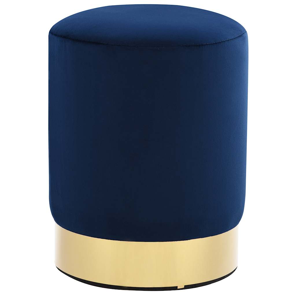 Hocker Dunkelgrün und Golden Samt 28 x 36 cm