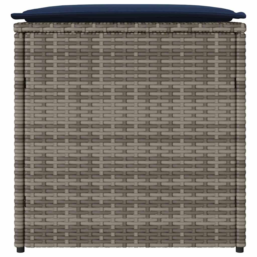 Kissenbox mit Speicher Schwarz 50 x 50 x 50 cm Poly-Rattan