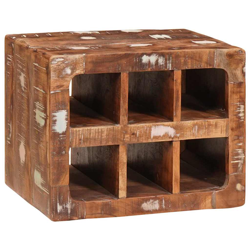 Weinregal mit Speicher Braun 44 x 30 x 35 cm Massivholz Mango