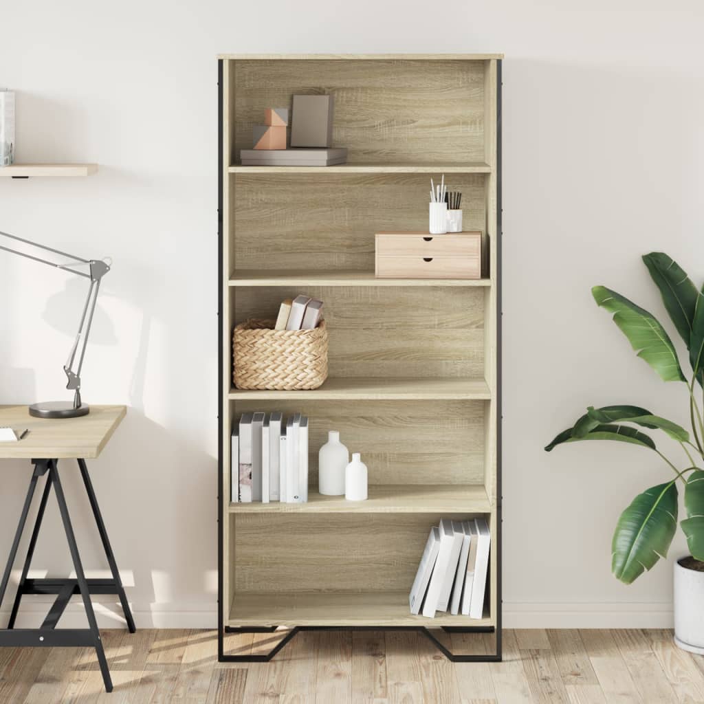 Bücherregal Schwarz 80x31x169 cm Holzwerkstoff