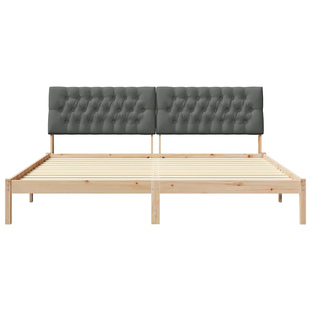 Bettgestell mit gepolstertem Kopfteil Braun 200 x 200 cm