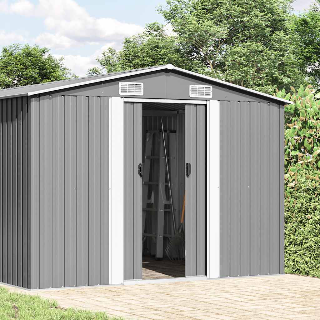 Gerätehaus Grau 257x990x181 cm Verzinkter Stahl