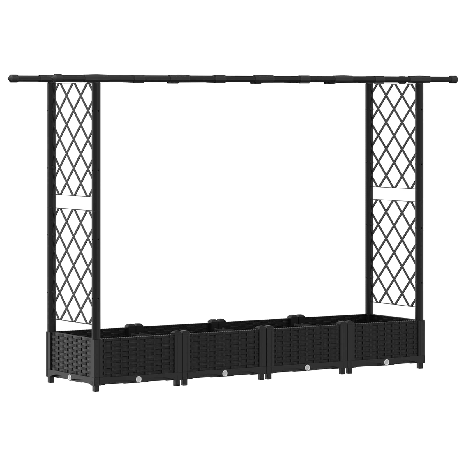 Hochbeet mit Rankgitter und Dach Braun 124 x 40 x 123 cm PP
