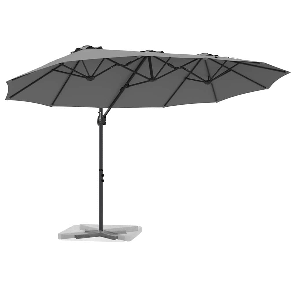 Sonnenschirm Sand 372 x 198 x 243 cm Polyester und Aluminium