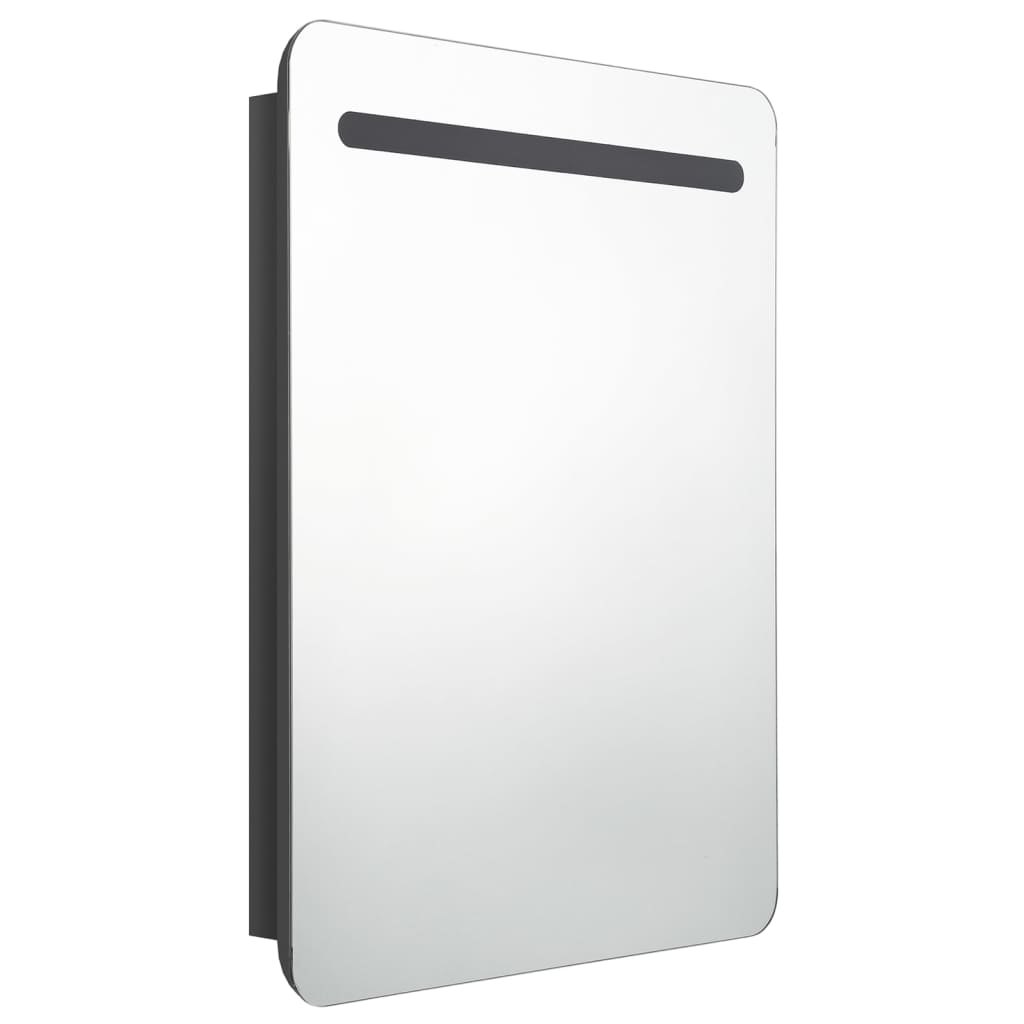 LED-Bad-Spiegelschrank Glänzendes Grau 60x11x80 cm