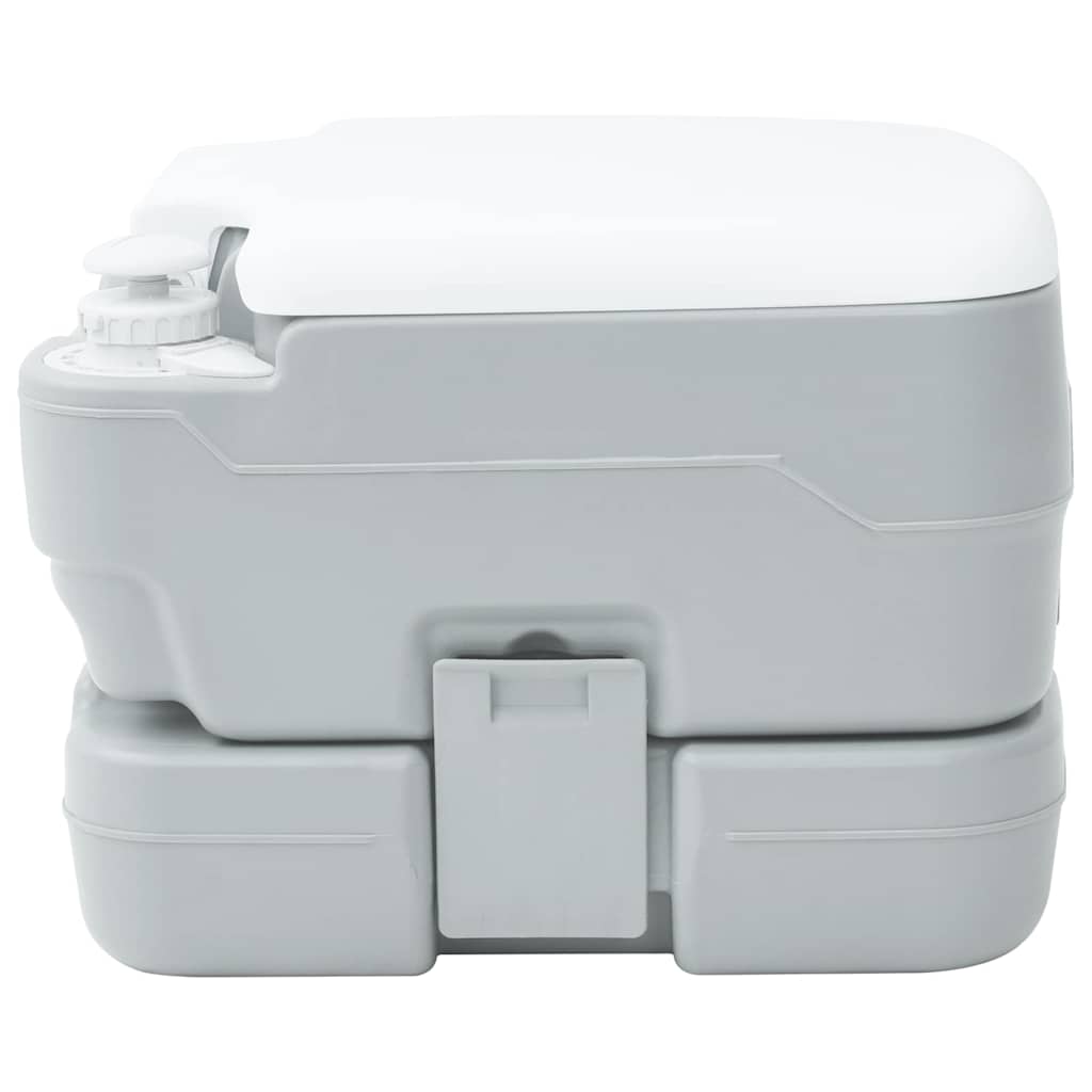 Camping-Toilette Grau und Weiß 41,5 x 36,5 x 37,5 cm