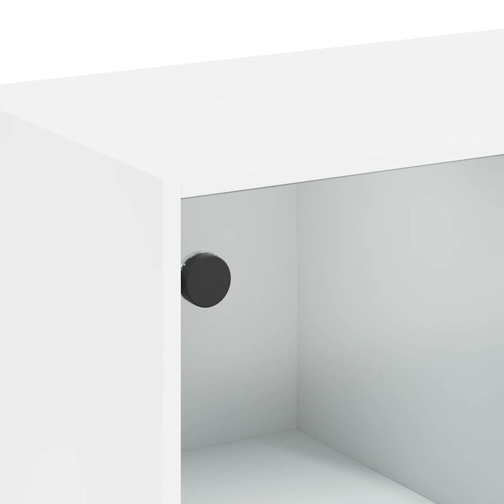 Bücherschrank mit Türen Weiß 204x37x75 cm Holzwerkstoff