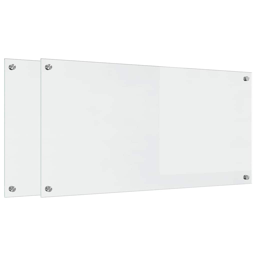 Küchenrückwand 2 pcs Weiß 70 x 40 cm Gehärtetes Glas