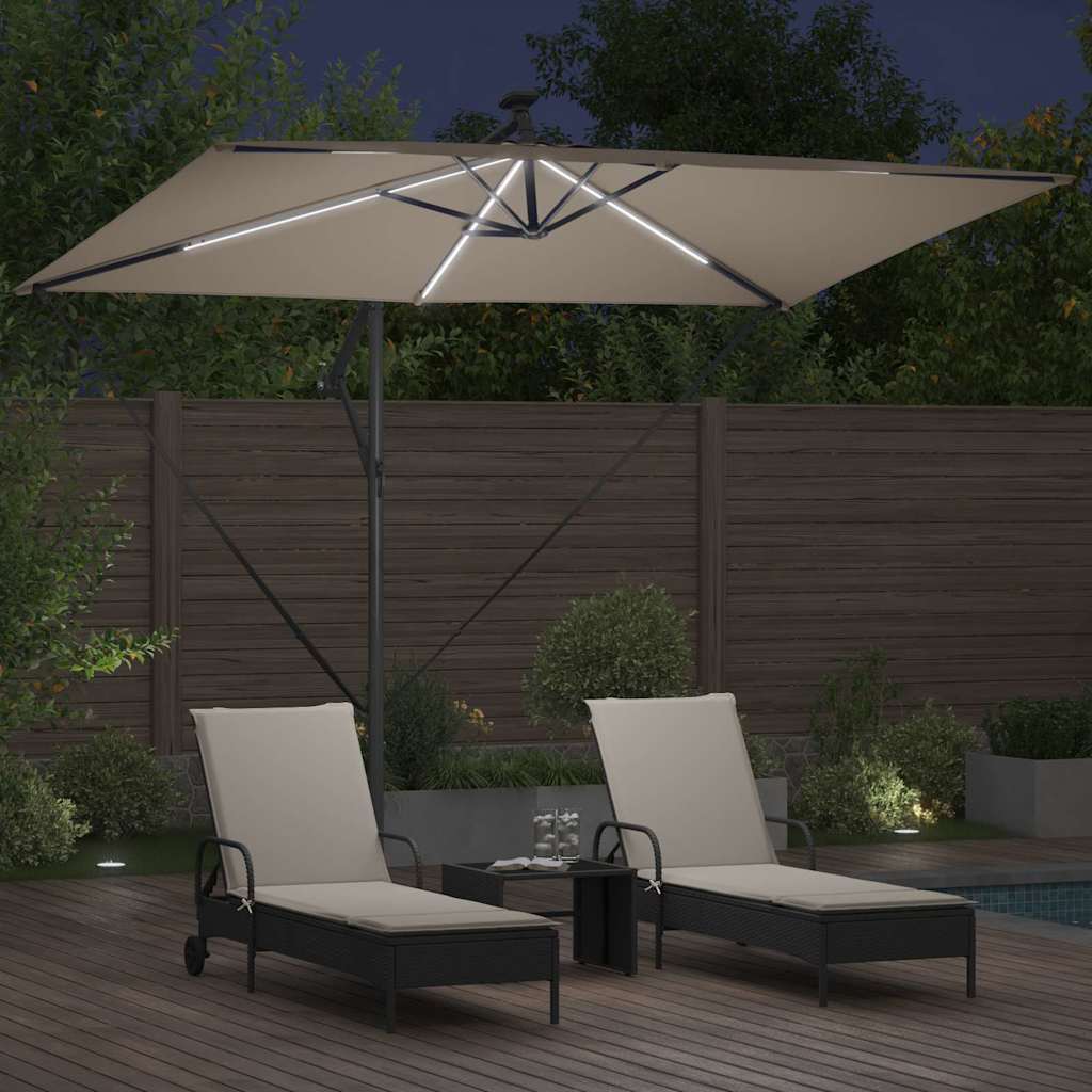 Sonnenschirm Sand 294 x 200 x 270 cm Polyester und Aluminium
