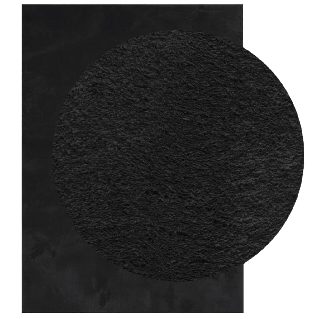 Teppich HUARTE Kurzflor Weich und Waschbar Anthrazit 60x110 cm