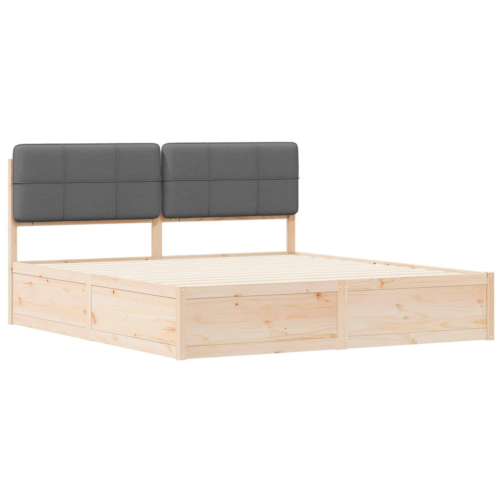 Bettgestell mit gepolstertem Kopfteil Hellgrau 200 x 200 cm