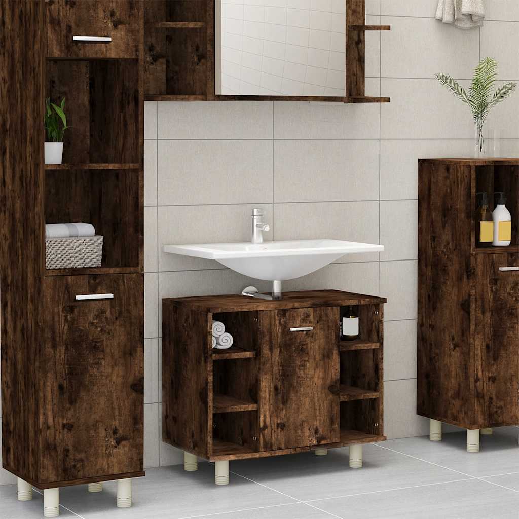 Badezimmerschrank Weiß 60x32x53,5 cm Holzwerkstoff
