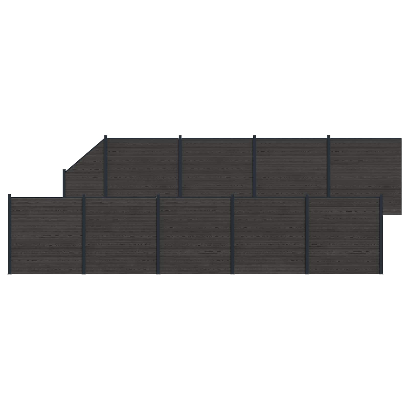 Zaunelement WPC 180x186 cm Schwarz