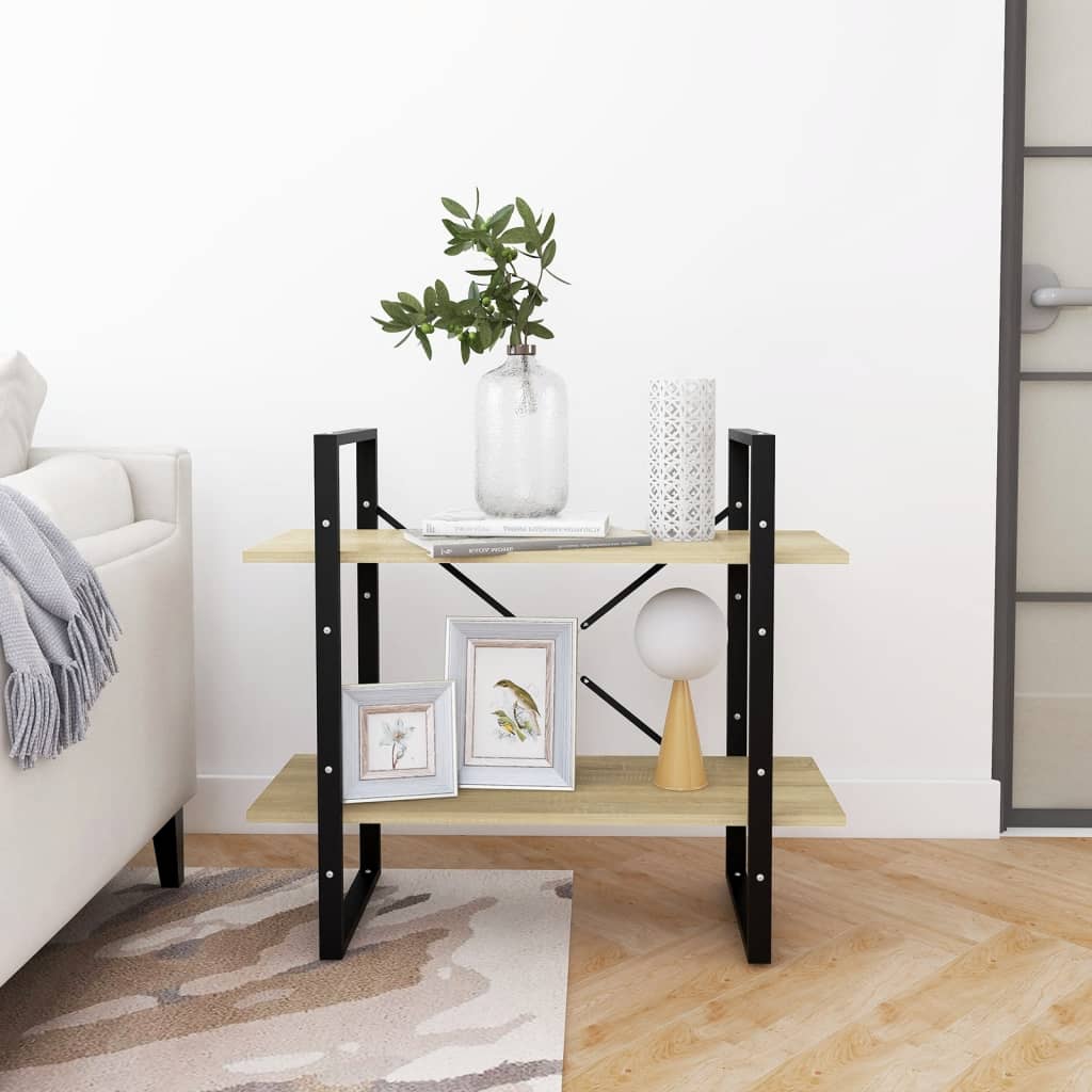 Bücherregal 2 Fächer Weiß 80x30x70 cm Holzwerkstoff