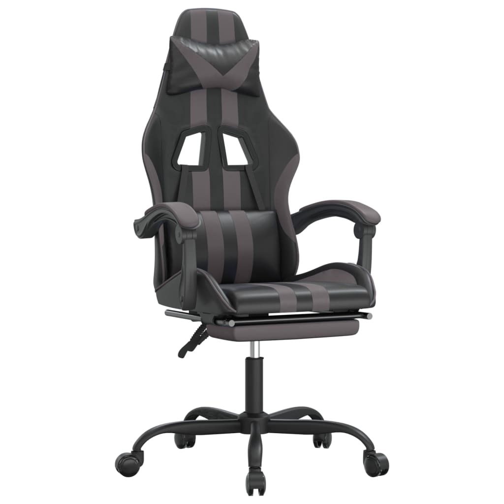 Gaming-Stuhl Drehbar Schwarz und Blau Kunstleder