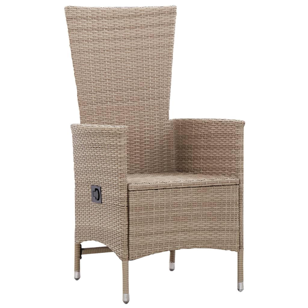 Garten-Liegestühle 2 Stk. mit Auflagen Poly Rattan Schwarz