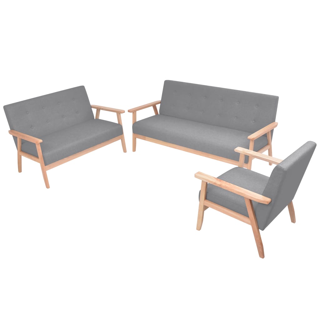 2-Sitzer-Sofa Stoff Hellgrau