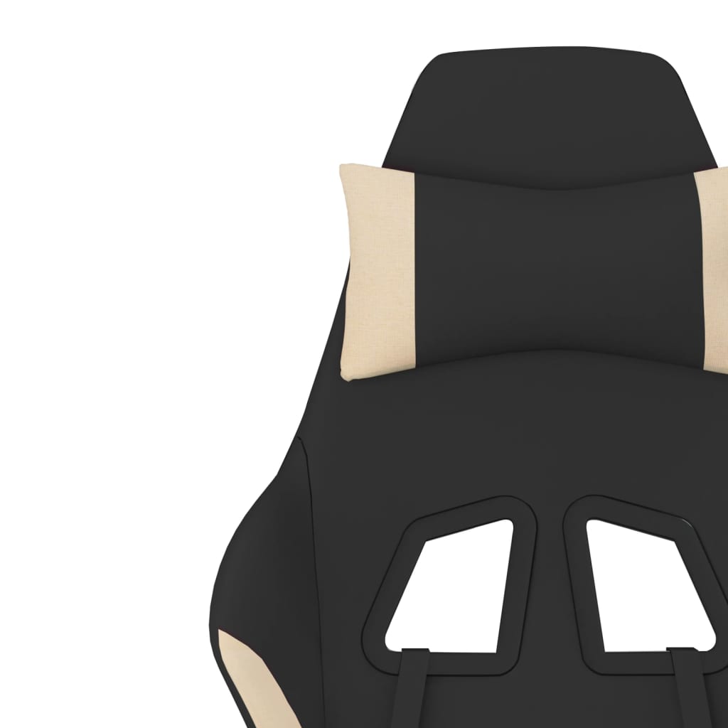 Gaming-Stuhl mit Massagefunktion Schwarz und Creme Stoff