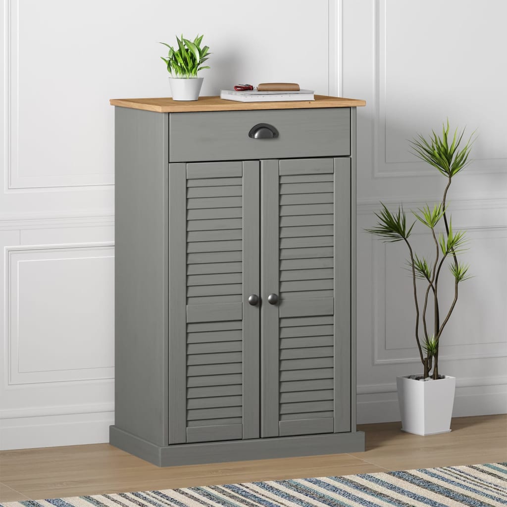 Schuhschrank VIGO Weiß 60x35x96 cm Massivholz Kiefer
