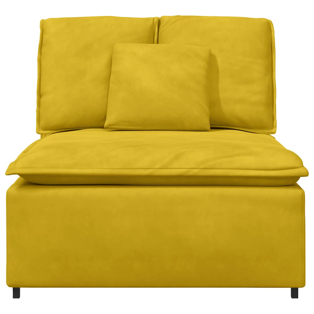 Modulares Sofa Endmodul mit Armlehne Kissen Blau 100 cm