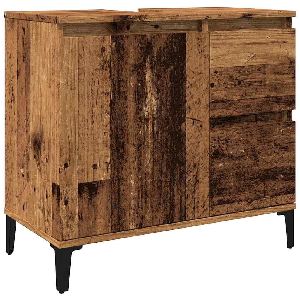 Badschrank Weiß 65x33x60 cm Holzwerkstoff