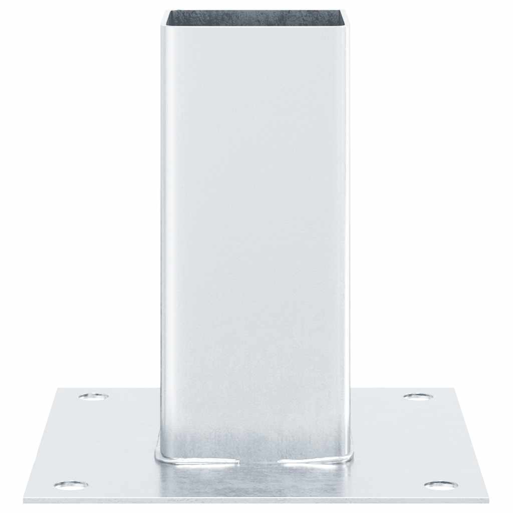 Pfostenträger Quadratisch 4Stk. Silber 46x46mm Verzinkter Stahl