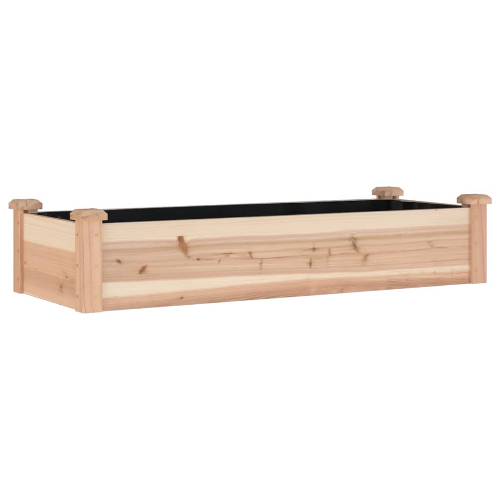 Hochbeet mit Einsatz Grau 120x45x25 cm Massivholz Tanne