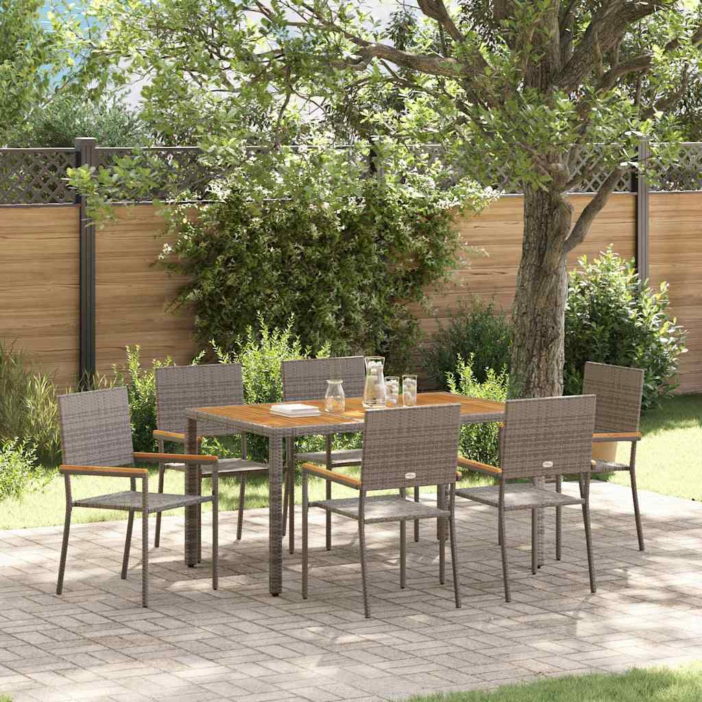 Garten Essgruppe 3 pcs Schwarz Poly-Rattan
