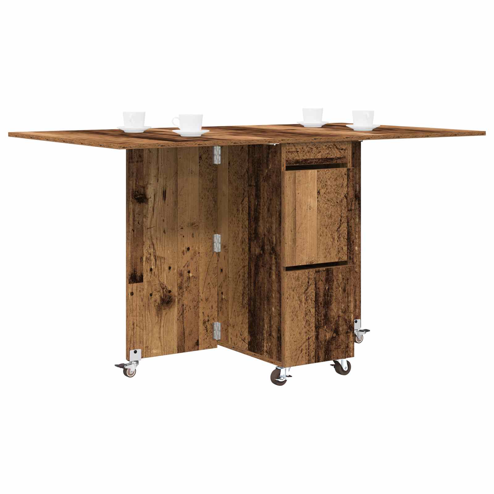 Esstisch 2 pcs 140 x 80 x 77 cm Holzwerkstoff Weiß Rechtwinklig