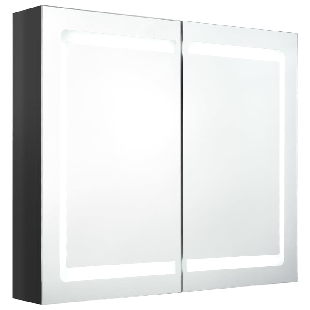 LED-Spiegelschrank fürs Bad Betongrau 80x12x68 cm
