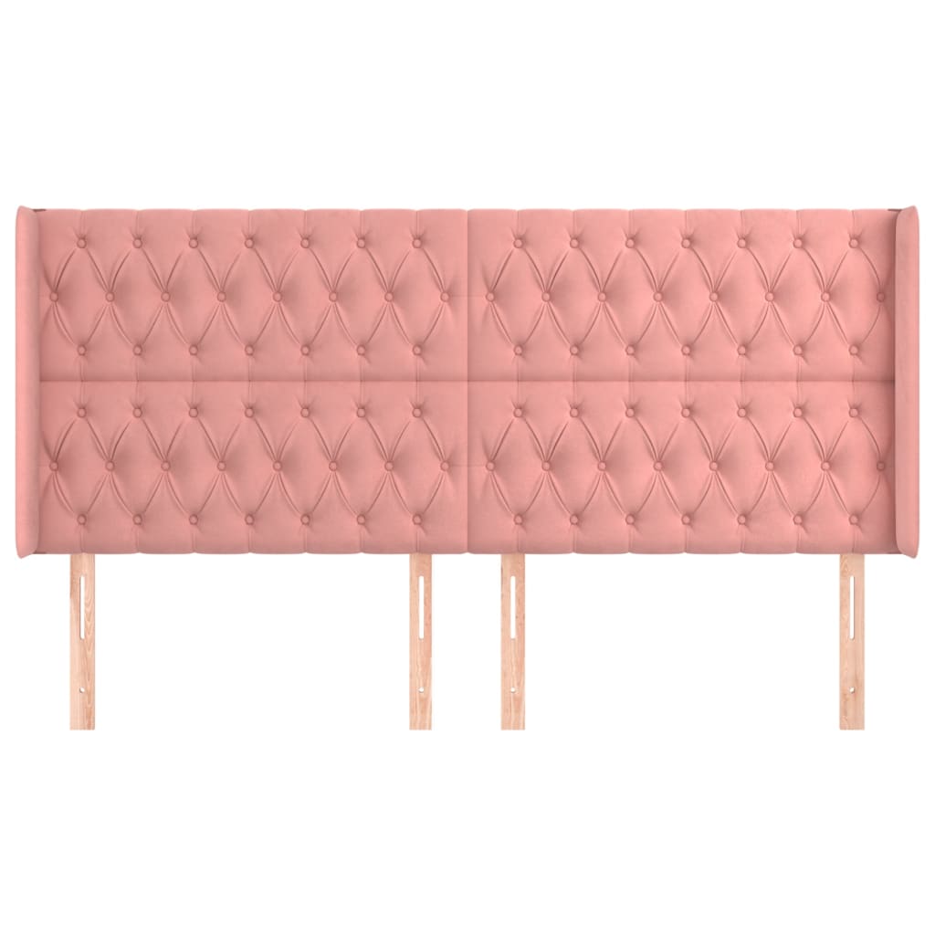 Kopfteil mit Ohren Dunkelblau 93x16x78/88 cm Samt