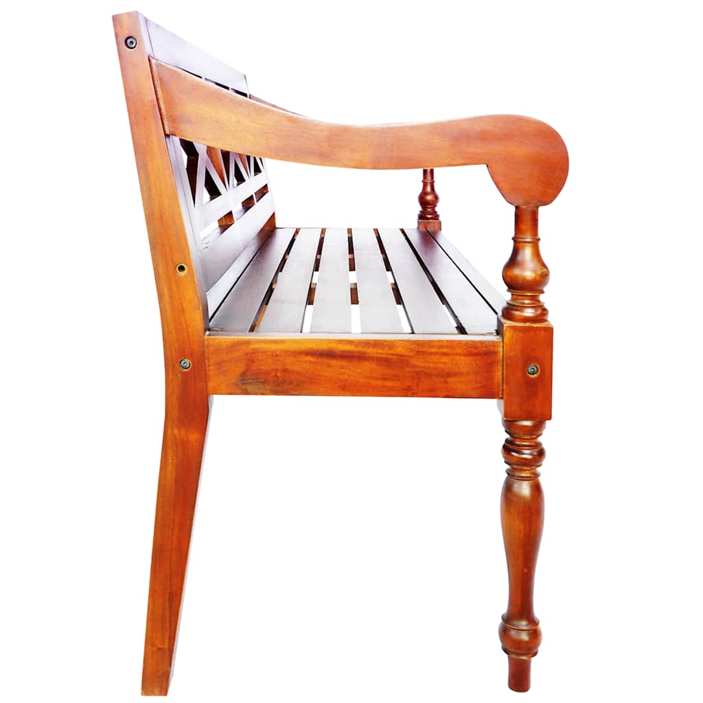 Batavia-Sitzbank 98 cm Mahagoni Massivholz Weiß