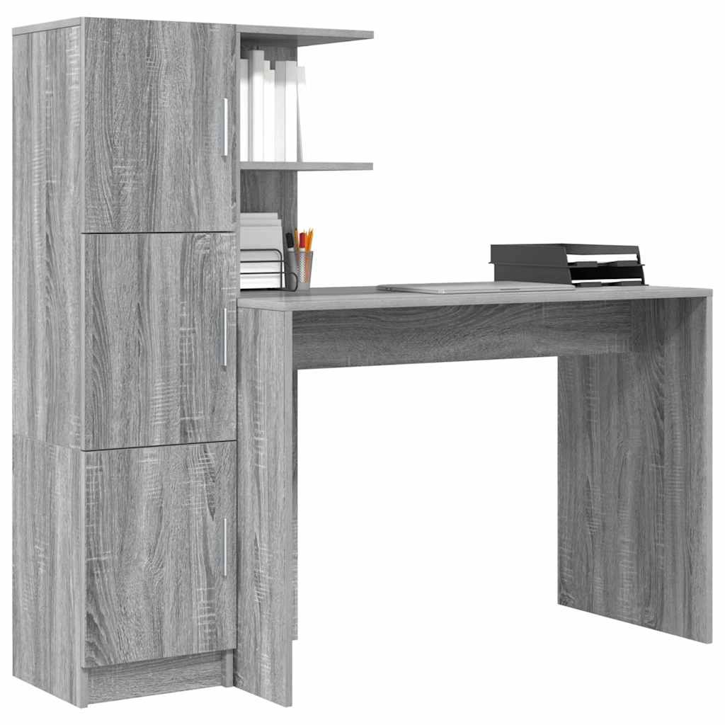 Schreibtisch 2 pcs Beton Grau