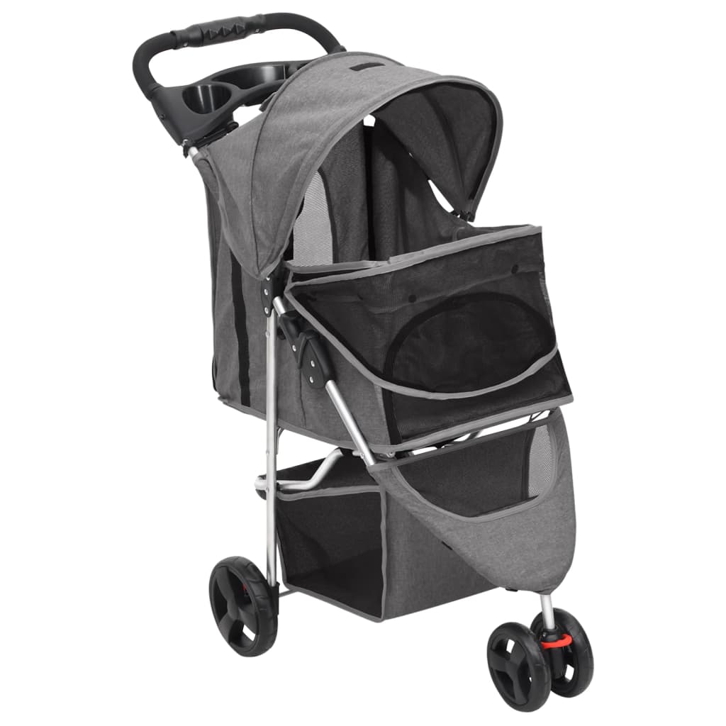 Hundewagen Faltbar Schwarz 80x46x98 cm Oxford-Gewebe