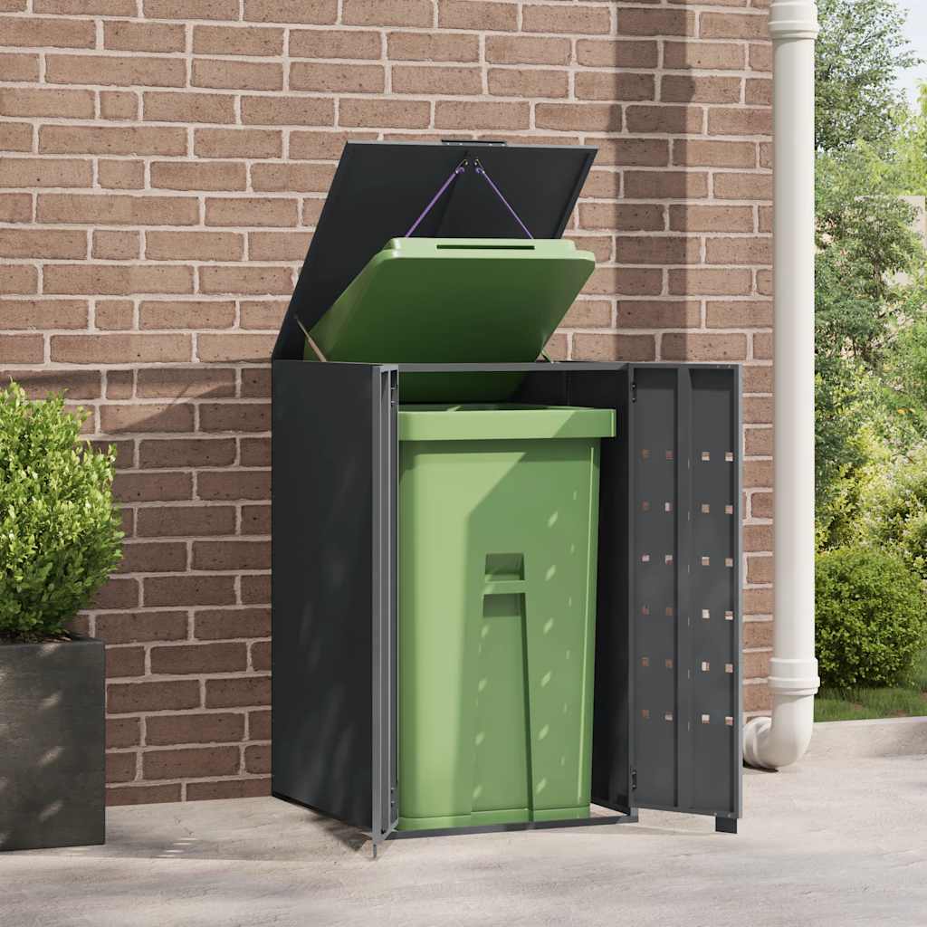 Mülltonnenbox für 2 Tonnen Schwarz 138x79x117 cm Stahl