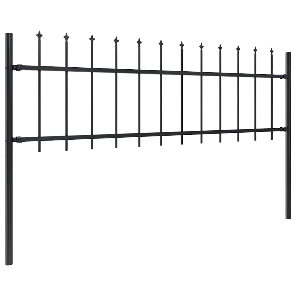 Gartenzaun Woerden mit Speerspitze Stahl 181 x 60 cm Schwarz