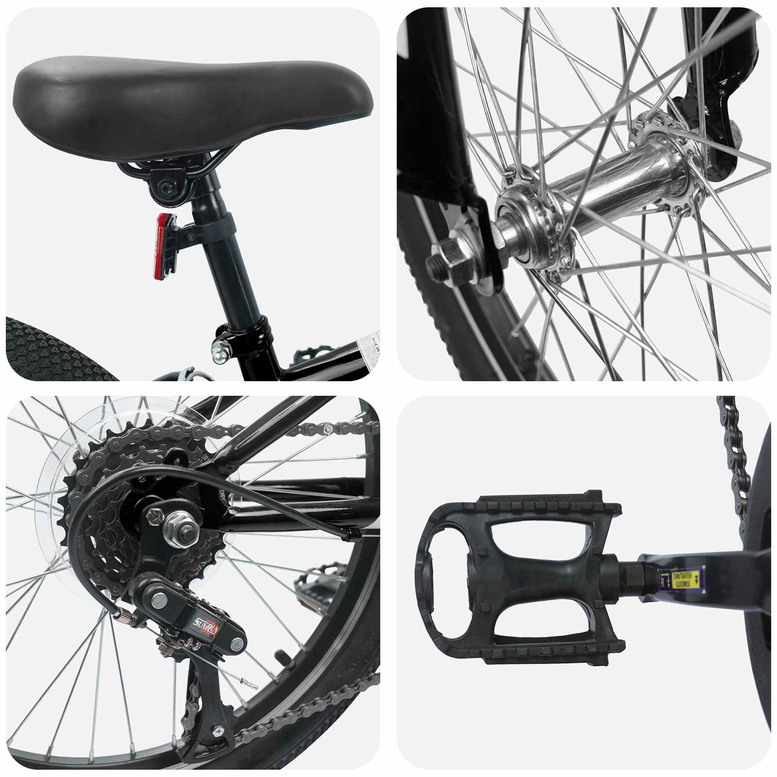 Mountainbike 20 Zoll 6-Speed für 5-8 Jahre alt Weiß