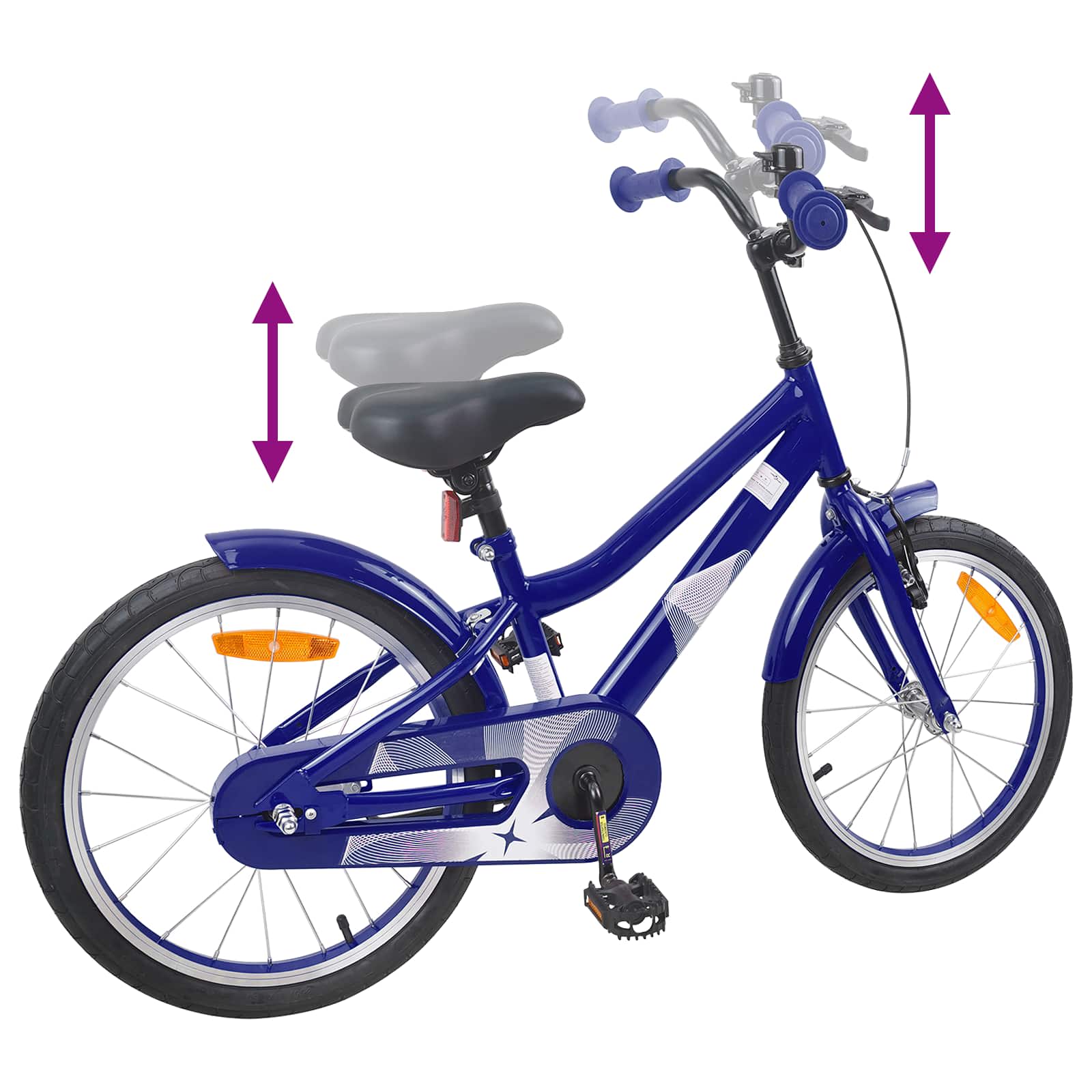 Kinderfahrrad 12 Zoll für 2-4 Jahre alt Dunkelblau