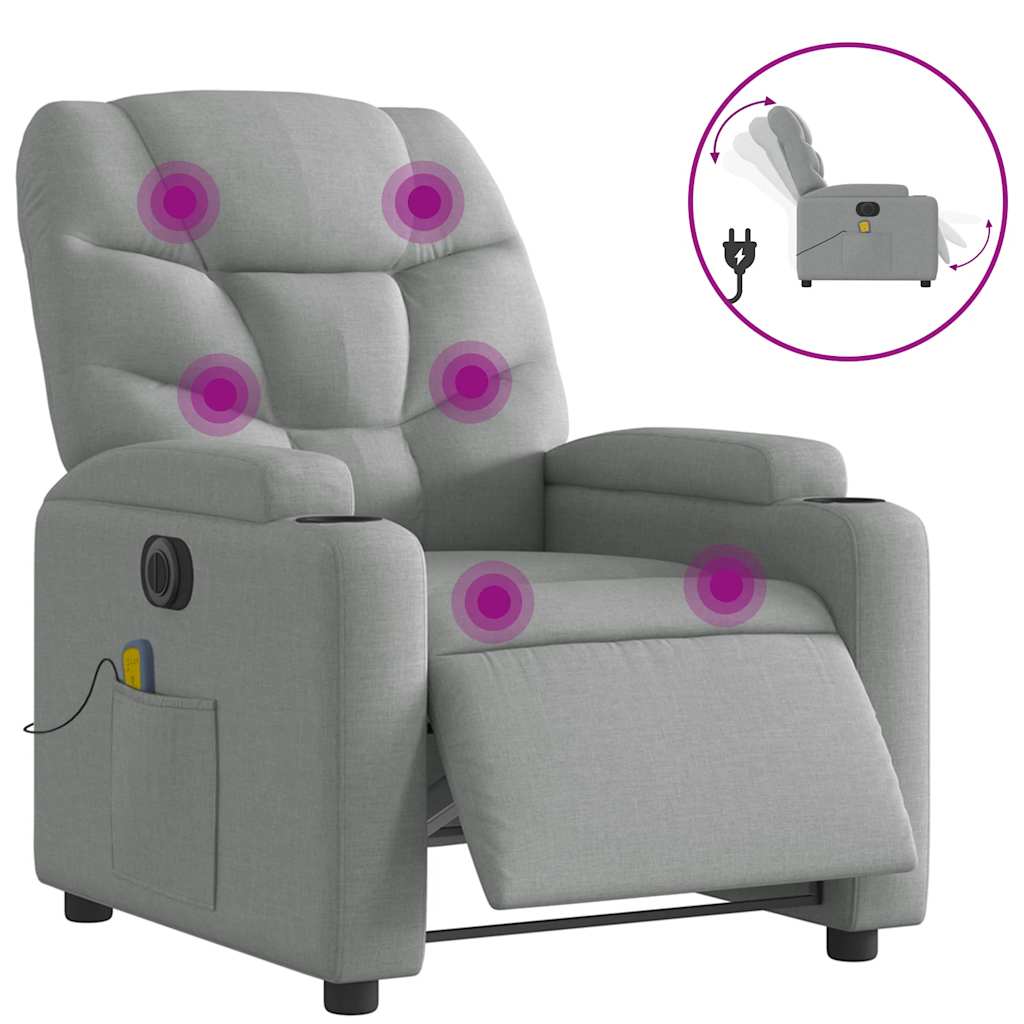 Relaxsessel Elektrisch Dunkelgrau Stoff