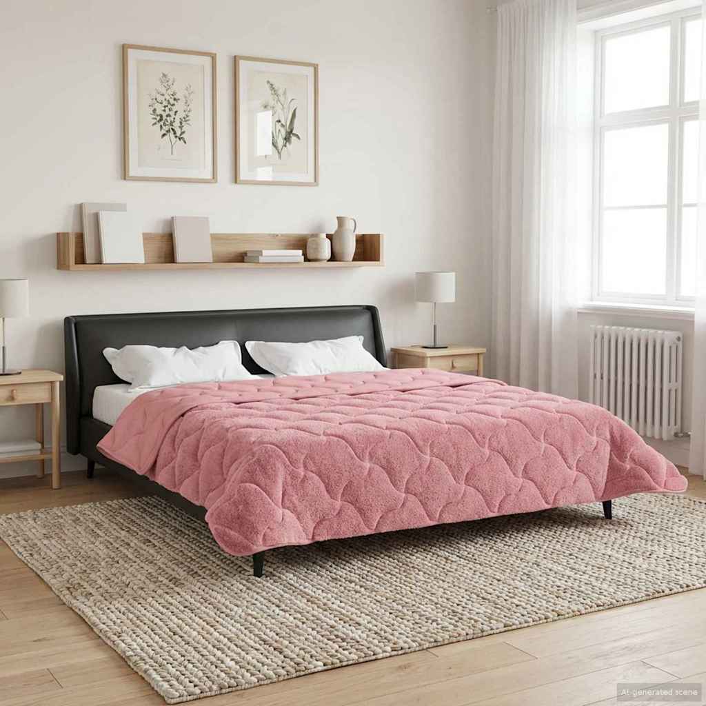 Sommerdecke Anthrazit 135 x 200 cm Mikrofaser und Teddy-Fleece